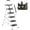 White, variant on JOZ 5-Step Ladder, 800lbs Portable Folding Ladders for Home, with Handrails and Tool Tray and Anti-Slip Pedal, Black