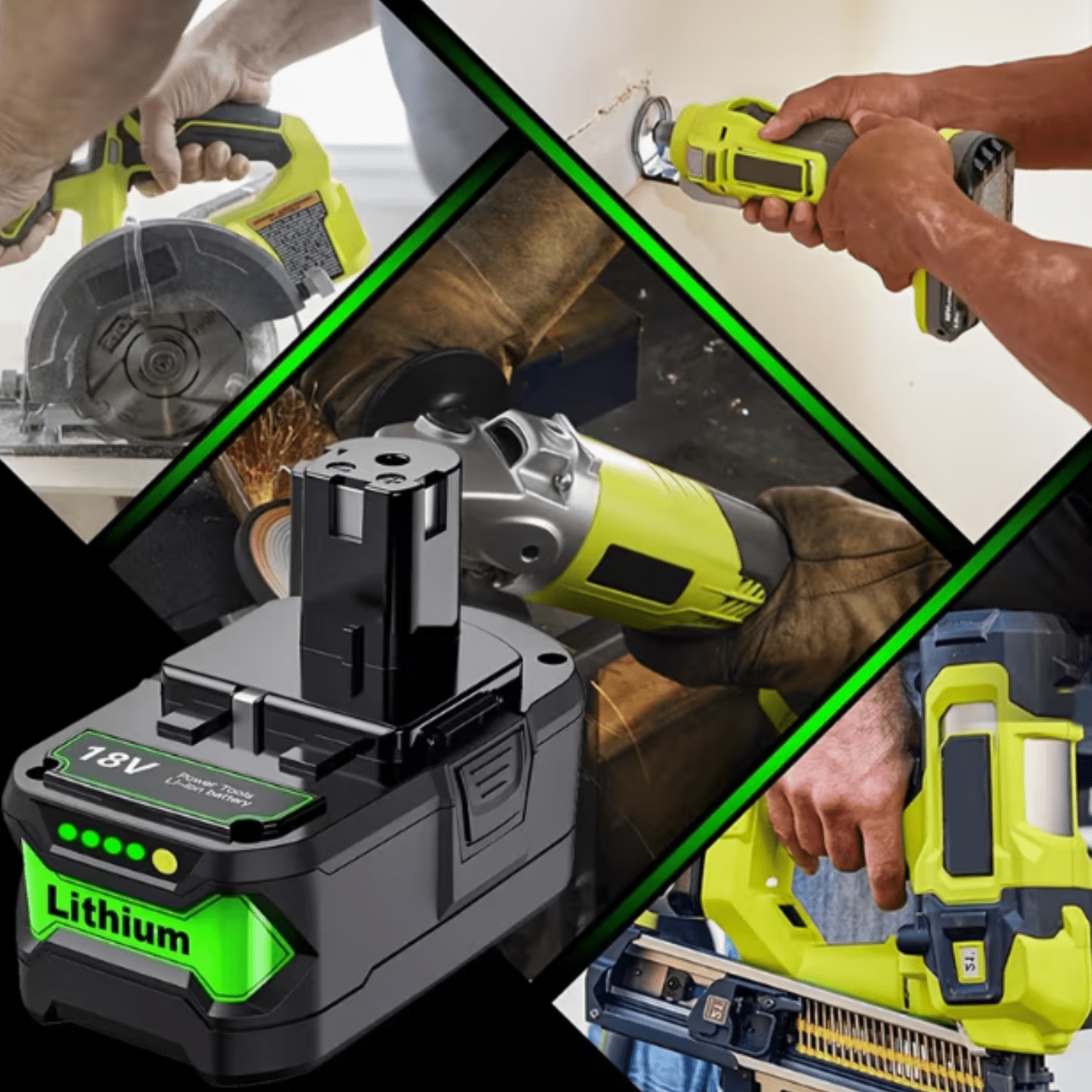 2Pack P108 18V 8.0Ah for Ryobi ONE Plus Battery Replacement P104 P122 cordless power tool Batteries