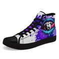 thumbnail image 2 of Coolcustomize Men's Halloween Sneakers - Purple & Blue Ink Splash Graphic Casual Shoes, Lace-Up High Tops with Cushioned Rubber Sole - Gothic Streetwear Boots for Halloween Parties, Casual Attire, 2 of 10