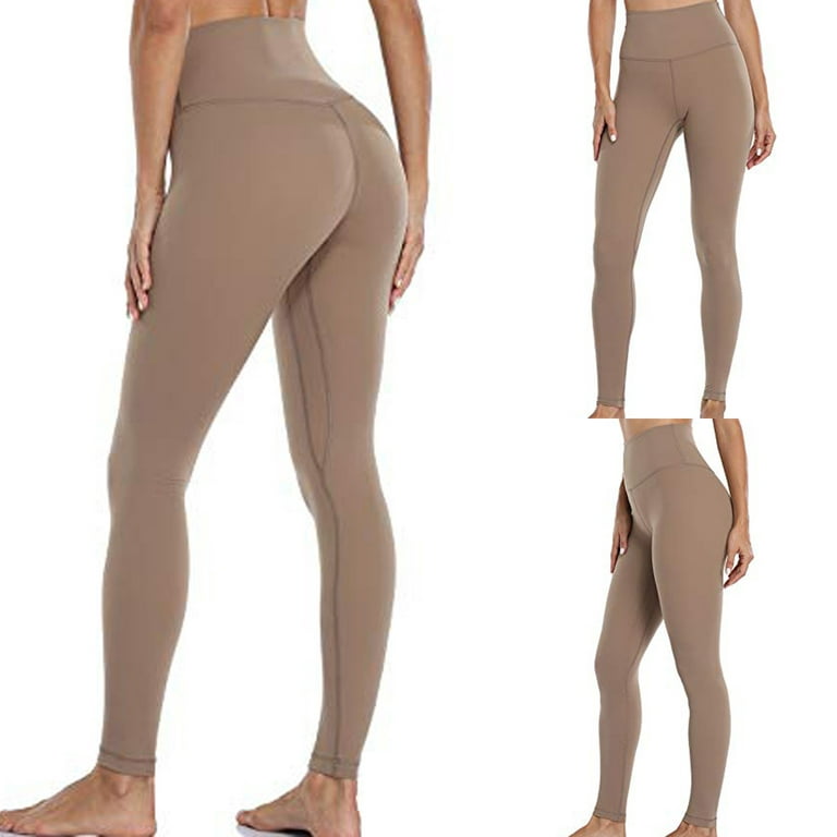 Kayannuo Yoga Pants with Pockets for Women Clearance Women's High Waist  Solid Color Tight Fitness Yoga Pants Nude Hidden Yoga Pants Beige 