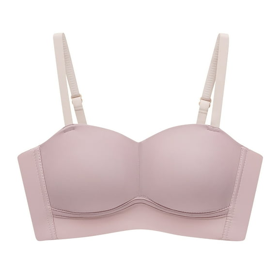 YYDGH Women's Push-up Bra Underarm-smoothing With Seamless Stretch Wireless Lightly Lined Comfort Bra Pink 38C