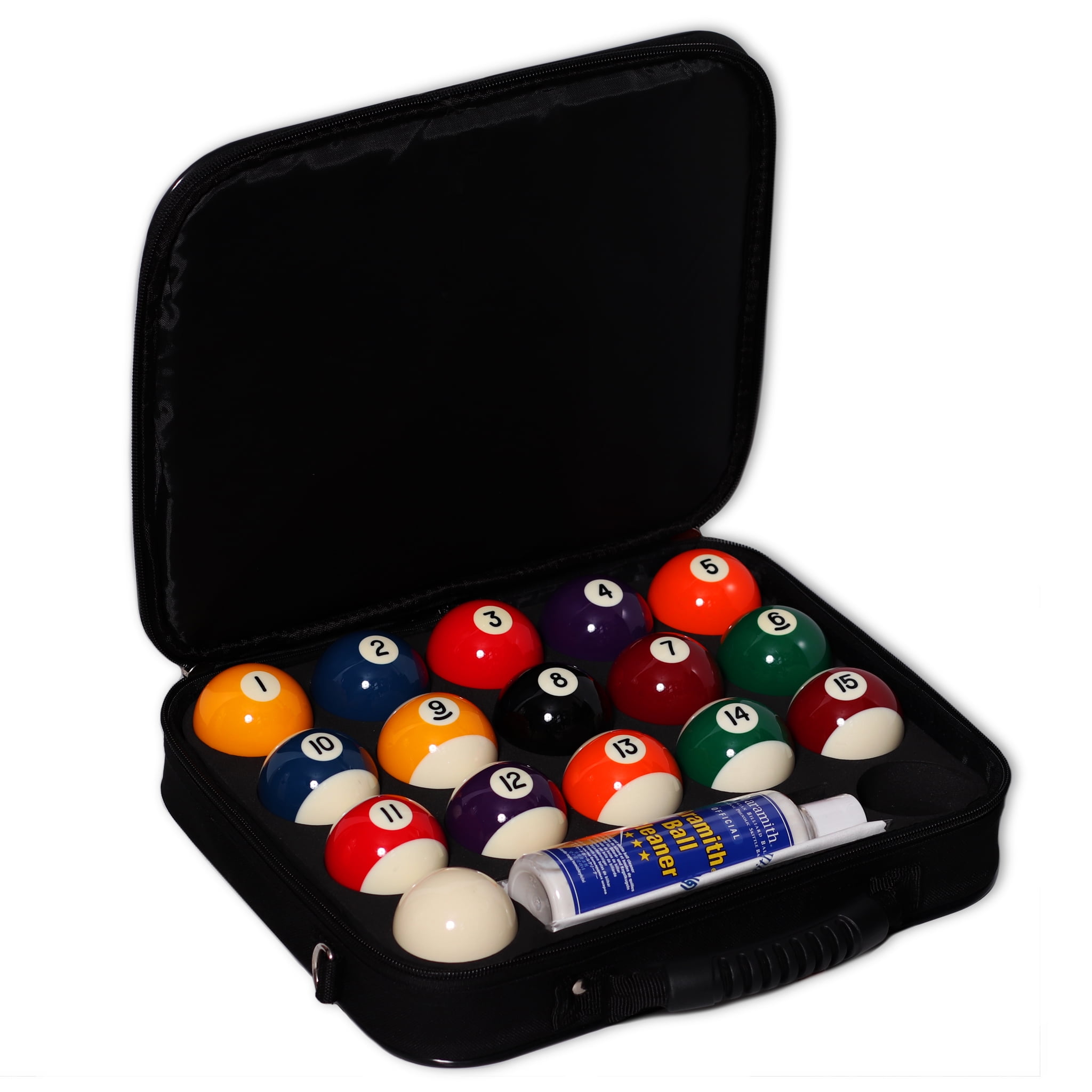 Pool Cue Training Ball Billiard Calibrated 8 Carry Case Bag Ball 2-1/4'' 