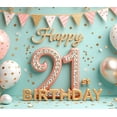 thumbnail image 4 of Yatrandify Rose Gold Balloon Happy Birthday Banner Glitter 21st Celebration Backdrop for Indoor Party Decoration Event, 4 of 7