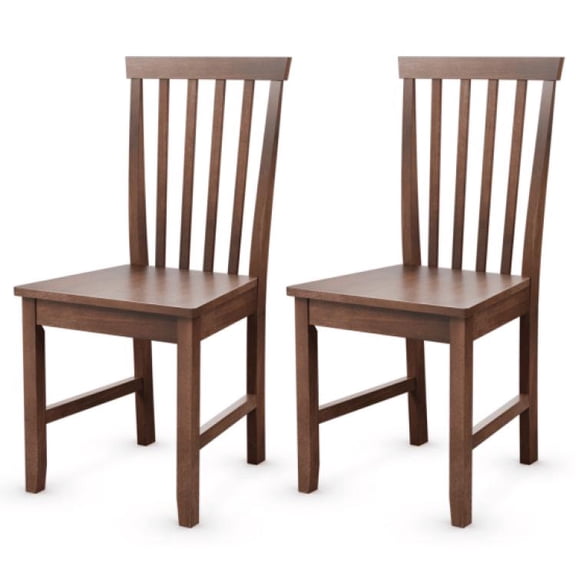 Set of 2 Solid Wood Leg Dining Chairs