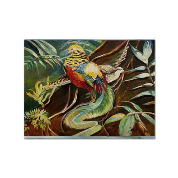 Carolines Treasures JMK1014PLMT Mandarin Pheasant Fabric Placemat, Multicolor