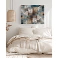 thumbnail image 3 of Blue Brown Geometric Wall Art for Living Room,Canvas Picture Wall Decor for Bathroom Bedroom,Modern Ombre Abstract Art Painting Artwork for Office Kitchen Hallway Dining Room Home Decorations 24"x32", 3 of 8