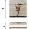 thumbnail image 3 of RYLABLUE Giraffe on Old Wooden Plank Set of 4 Coaster for Drinks, Absorbent Ceramic Stone Coasters Cup Mat with Cork Base for Home Kitchen Room Coffee Table Bar Decor, 3 of 4