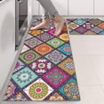 thumbnail image 2 of Kitchen Rugs Sets Of 2,Multicolor Ethnic Mandala Pattern Anti Fatigue Kitchen Mat Rugs Non Slip Washable,Decorative Kitchen Floor Mats for Kitchen,Sink,Laundry,17"X47", 2 of 5