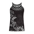 thumbnail image 3 of Pompotops Women Ladies Print Sleeveless Round Neck Pullover Vest Tank Tops Shirts Blouse, 3 of 3