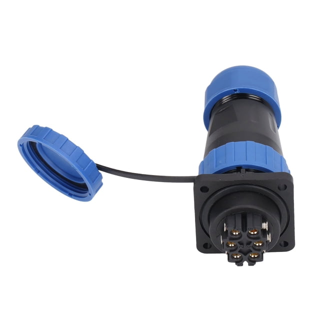 Conector De Alimentación De Aviación, 45A Tuerca Trasera 380V PA66 Conector De Enchufe Impermeable Chapado En Oro Antioxidante Para Equipos Electrónicos