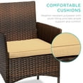 thumbnail image 5 of Best Choice Products 3-Piece Outdoor Wicker Conversation Patio Bistro Set, w/ 2 Chairs, Table - Brown/Tan, 5 of 8