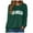 Dark Green, variant on Towmus Women's Oversized Sweatshirt Los Angeles California Oversized Crewneck Pullover Hoodies Casual Knit Graphic Casual Tops Sweater