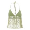 thumbnail image 3 of LMLYSoH Women Tank Tops Lace Tie-Up Halter Neck Casual Vests Summer Backless Sleeveless Tops Streetwear, 3 of 9