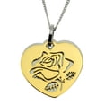 thumbnail image 2 of Gold Rose Heart Pendant Necklace - Engraved "Words Can't Tell How Much I Love You", 2 of 5