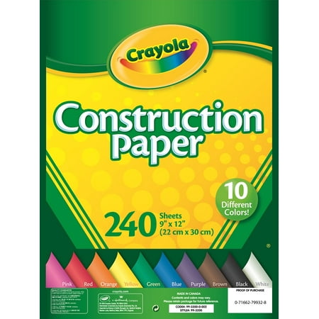 Crayola 240 Sheets Construction Paper