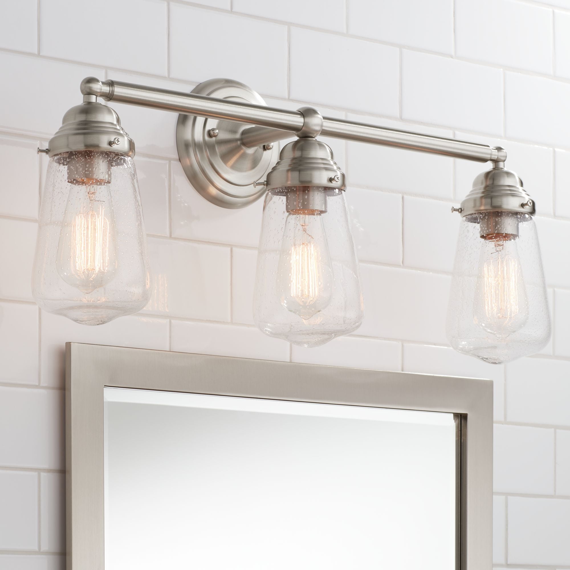 Bathroom vanity light fixtures up or down