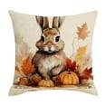 thumbnail image 2 of Fall Pillow Covers Decoration，18x18in Bunny Farmhouse Maple Leaves Thanksgiving Fall Flax Throw Pillows Cushion Case,Fall Throw Pillow Covers Couch Decor for Autumn Home Outdoor Easter Decorations, 2 of 9