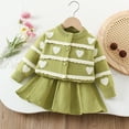 thumbnail image 2 of Zshosam Teen Girl Clothes Trendy Girls Clothes Ruffled Long Sleeve Top and Plaid Skirt Set Fall Winter Girls Outfits Size 1T 2T,(Green 1-2 Years), 2 of 5