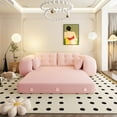 thumbnail image 3 of 78.7" Sleeper Sofa Bed,3-in-1 Teddy Fabric Multi-Functional Foldable Sofa Bed for Living Room,Guest Bed,Playroom,Pink, 3 of 7
