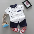 thumbnail image 3 of Futezty Toddler Boys Clothes Baby Boy Outfits 6 12 18 24 Months 2T 3T 4T Toddler Boys Summer Clothes Short Sleeve Truck Embroidery T-Shirt + Striped Shorts 2Pcs Set, 3 of 4