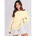 thumbnail image 3 of Women's Oversized Sweatshirt Crew Neck Long Sleeve Casual Slit Sloucthy Pullover Top Fall Clothes, 3 of 19