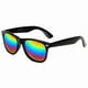 thumbnail image 1 of Black Wayfarer Sunglasses with Rainbow Mirrored Lenses, 1 of 2