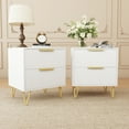 thumbnail image 5 of Behost White Nightstand for Bedroom,Modern 2 Drawer Nightstand with Storage, 5 of 11