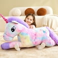 thumbnail image 5 of IKASA Giant Unicorn Stuffed Animal Plush Toy,Large Jumbo 43" Multicolored Huge Cute Soft Toys,Big Size Fluffy Plushy Fat Oversized Plushie,Gifts for Kids Girls Boys Girlfriend Children, 5 of 6