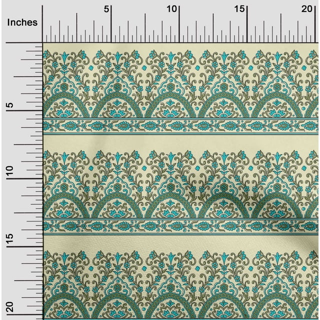 oneOone Coton Bio Popeline Sergé Feuilles & Motifs Floraux Imprimés BTY 42 Pouces de Large