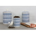 thumbnail image 2 of 10 Strawberry Street Marina 3 Pieces Ceramic Canister Set, White, Blue, 2 of 5