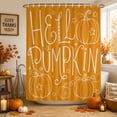 thumbnail image 2 of Shower Curtains for Bathroom-36"x72",Hello Pumpkin Autumn Plant Waterproof Bath Curtain Grommet Shower Curtain Set with Hooks, 2 of 9
