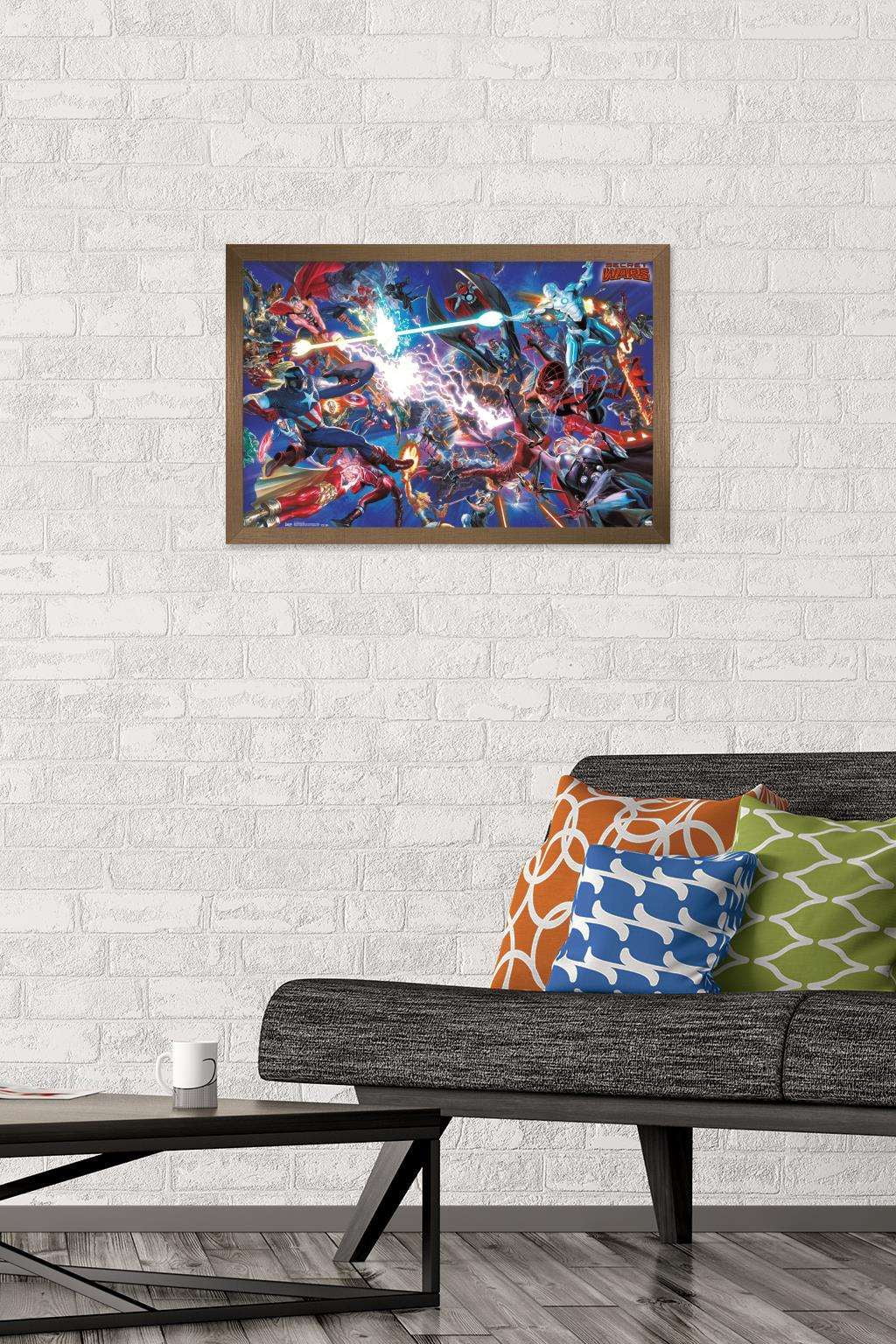 Marvel Comics - Secrets Wars - Battle Wall Poster, 14.725" x 22.375", Framed
