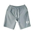 thumbnail image 1 of PEASKJP Mens Solid Trunk Beach Shorts with Compression Liner and Zipper Pocket, Gray XXXL, 1 of 5