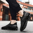 thumbnail image 6 of Gvdentm Mens Casual Sneakers Wide Width Sneakers PU Work Shoes for Men Non Slip Hiking Shoes for Men Black,8, 6 of 8
