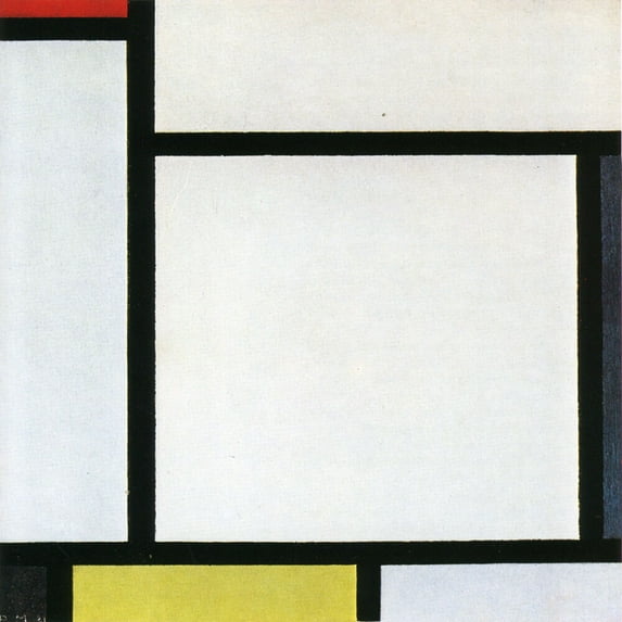 "Composition With Red, Yellow And Blue - Mondrian- CANVAS or PRINT WALL ART"