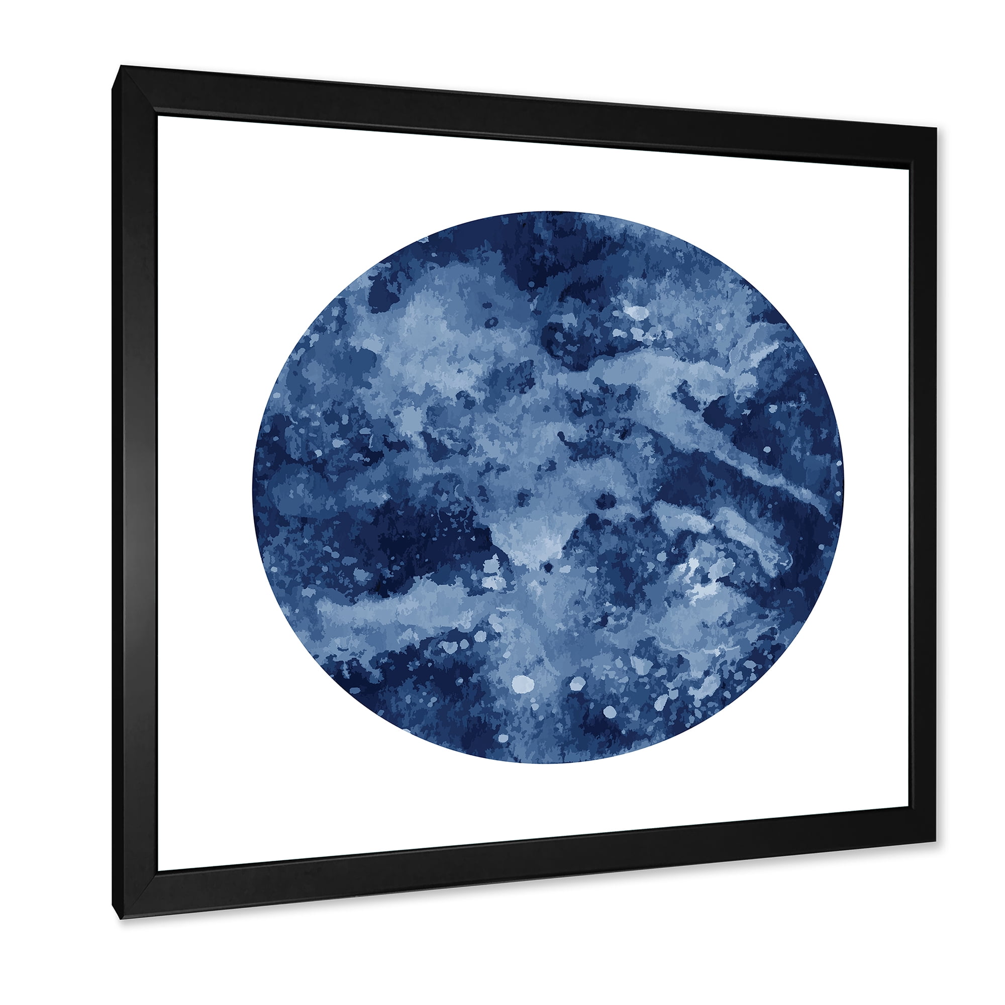 Designart 'Blue Space Galaxy Circle' Modern Framed Art Print