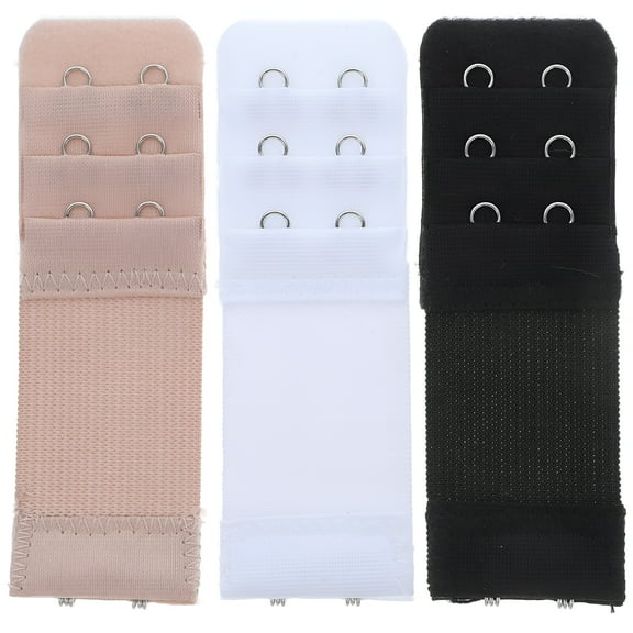 TELOLY Bra Extender 6pcs Womens Extenders 2 Hook Elastic Stretchy Extension Strap Comfortable Extension Buckles for (Black, Apricot, White), 3.82"X1.26"X0.12"