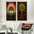 thumbnail image 1 of Designart "Rainbow Tree of Life Retro Illustration" Landscape Trees Framed Wall Art Set Of 2 - Traditional Green Framed Canvas Set For Living Room Decor, 1 of 6