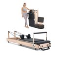 thumbnail image 1 of VEVOR Foldable Pilates Reformer, Wooden Pilates Workout Machine for Home Gym Studio Use, Pilates Bed with Dual Resistance- Spring & Cord, Reformer Set with Sitting Box, Up to 400 LBS, 1 of 9