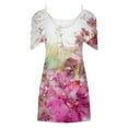 thumbnail image 4 of Dyegold Sundresses for Women Casual Beach - Mini Dresses for Women Cold Shoulder Short Sleeve Floral Printed Plus Size Casual Flowy Party Holiday ​​Sun Dresses, 4 of 5