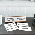 thumbnail image 2 of Fresh Coffee, Mood Meter Word Play Nameplate, Rose Gold Desk Sign, Novelty Gift Nameplate, 6 Interchangeable Tiles (2 x 8"), 2 of 3