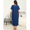 thumbnail image 4 of Ekouaer Women's House Dress with Pockets Long Nightgowns for Women House Dress Moo Moos for Women, 4 of 5