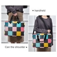 thumbnail image 6 of FORMRS 16" Laptop Bag Carrying Sleeve Case with Handle Travel Shoulder Briefcase, Pink Checkered Pattern, 6 of 8