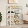thumbnail image 6 of ROLKFUK Organizing Racks 4 Tier Metal Shoe Rack, Ventilated Design, Easy Tool-Free Assembly, for Entryway/Dorm/Bedroom Closet, White, Holds Men’s/Women’s/Ki-ds’ Shoes, 6 of 6