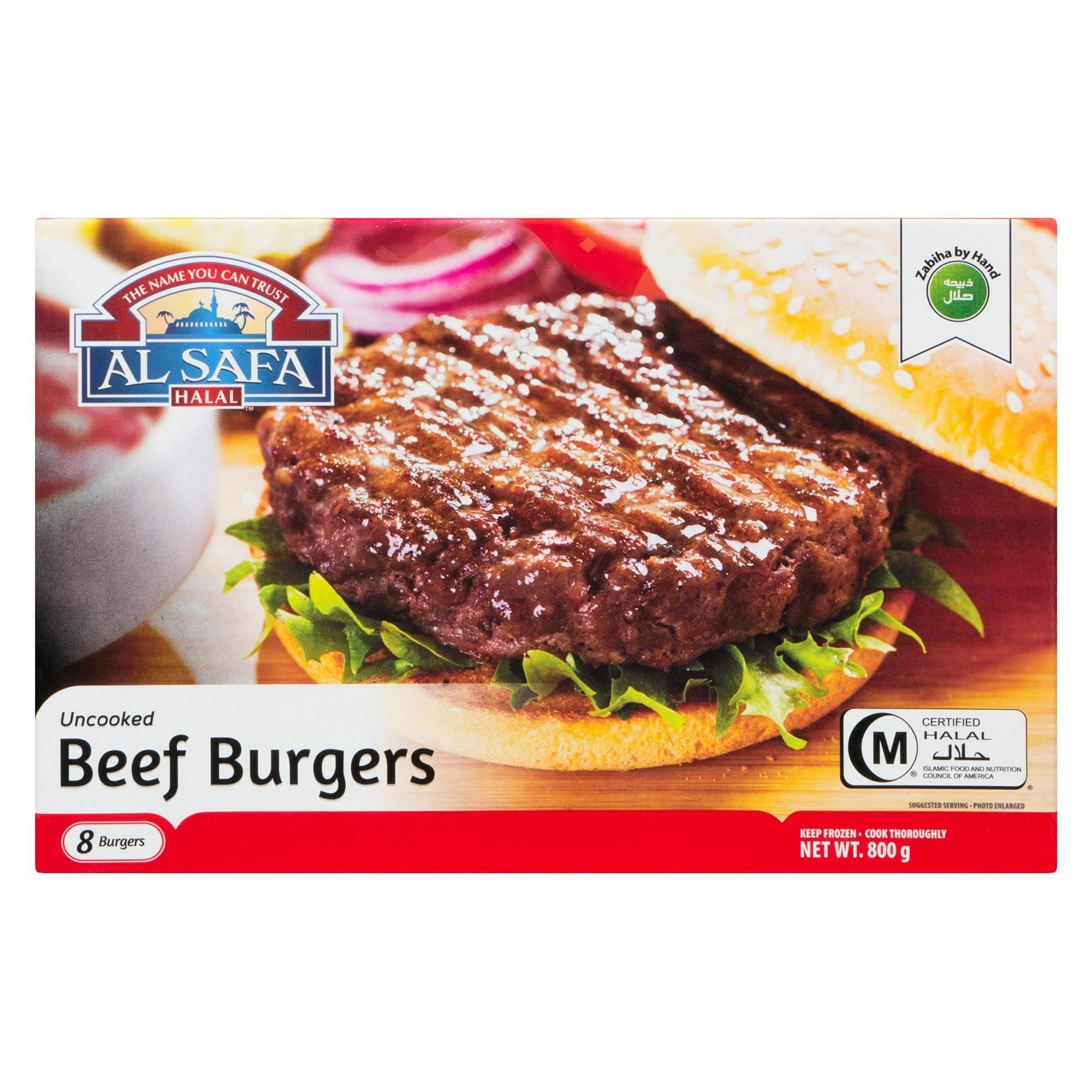 Burgers de boeuf cru Al Safa Halal 800g