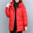 thumbnail image 4 of HTNBO Women Long Quilted Coat Winter Hooded Long Sleeve Puffer Padded Jackets Zip-up Warm Thicken Outerwear Pockets, 4 of 6