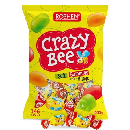 Roshen Crazy Bee Jelly Candy with Fruity Filling Made with 6 Fruit Juices Kosher Halal 2.2lb/1kg