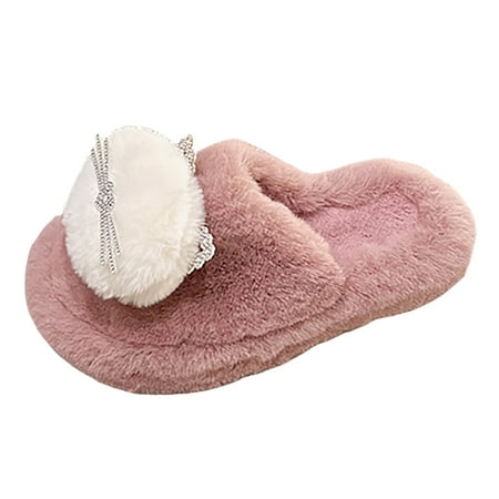 

Women S Slipper Cover Toe Home With Slippers Female Winter Cute Plush Thickened Cotton Slippers Warm Slippers