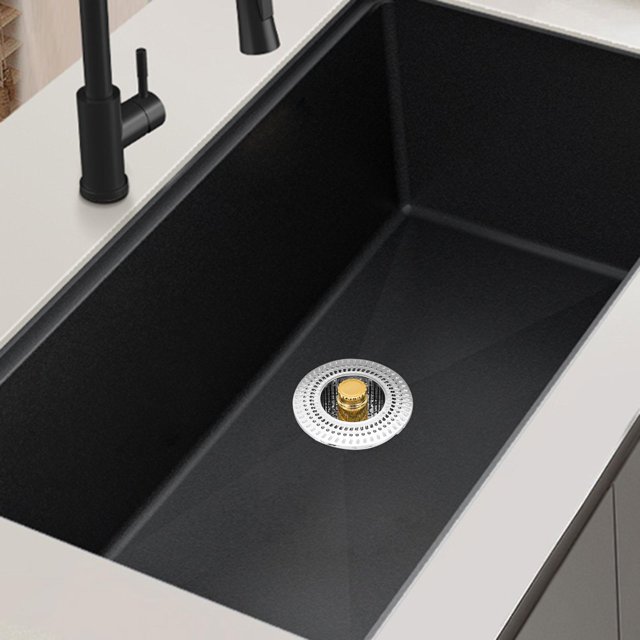 Colador de desagüe con núcleo de prensa para fregadero contra olores, recolector de alimentos, fácil de limpiar, tapón universal sin obstrucciones Oro