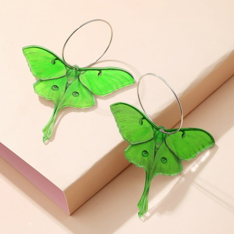 Pjtewawe body jewelry butterfly dangle hook earrings for women girls colorful  animal butterflies drop dangling lightweight earring 